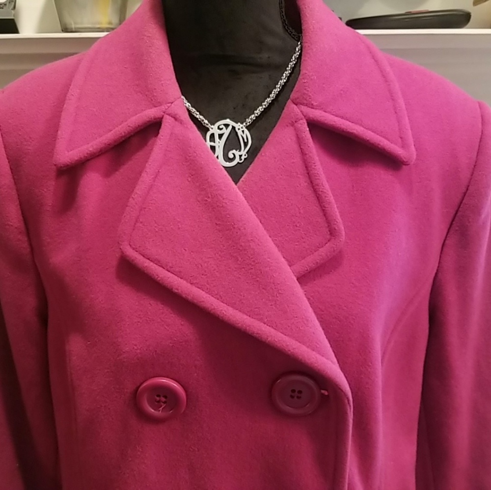 Chadwick's fuchsia wool pea coat